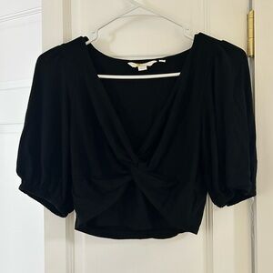 Boden Black Twist Crop Top